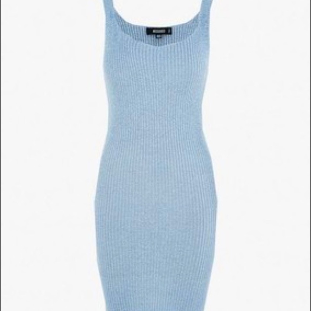 Missguided Blue Knit Cami Mini Dress